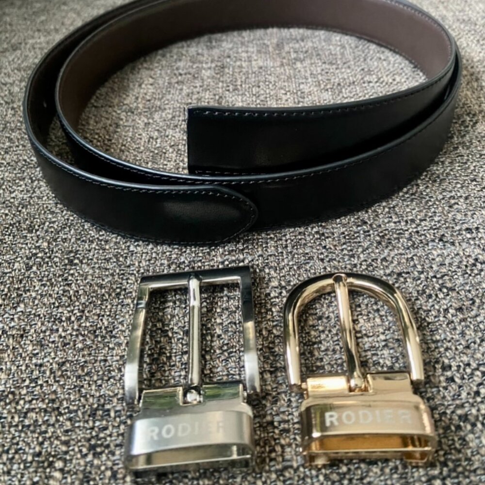 Reversible Black/Brown Belt with Interchangeable Buckle